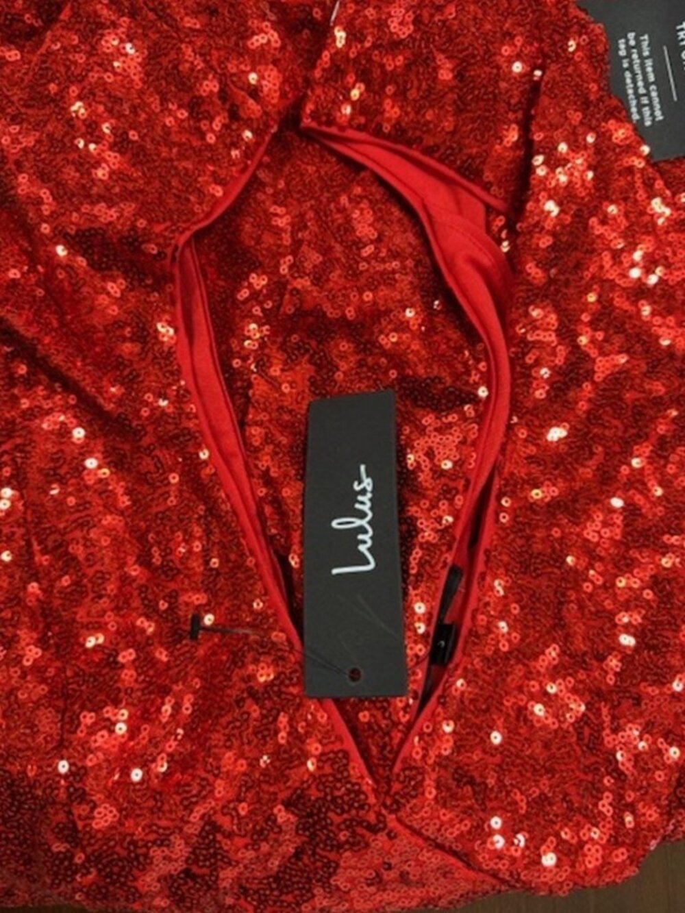 NWT Lulus Alicia Red Sequin Ruffled Two-Piece Dress (size S) - Picture 8 of 11